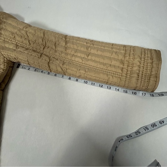 Spiegel Beige Quilted Jacket 100% Silk with Animal Print Lining - Picture 8 of 8